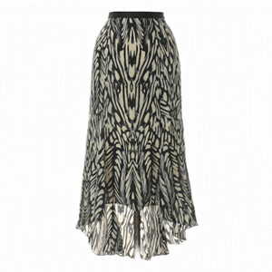 Anthro • Leifsdottir Inked Antonia Silk High Low Skirt